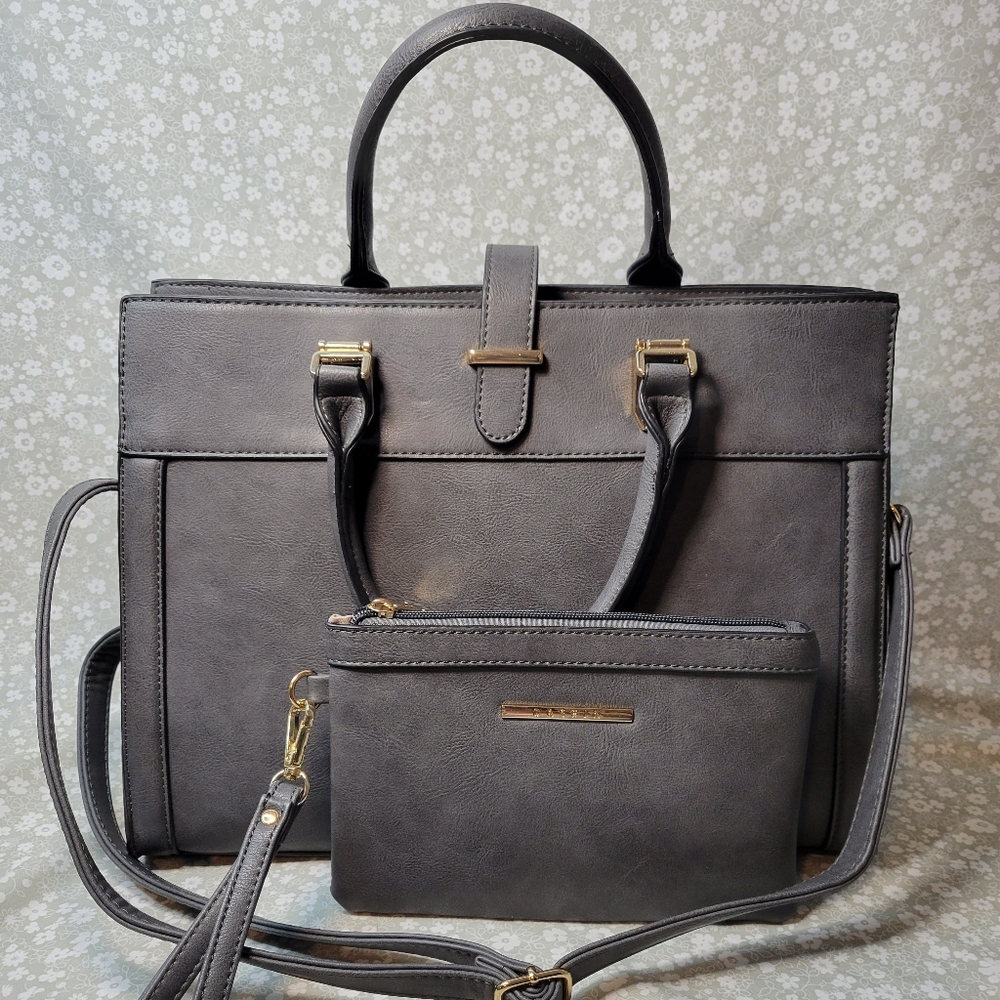 Dasein Grey Tote and Wristlet Womens